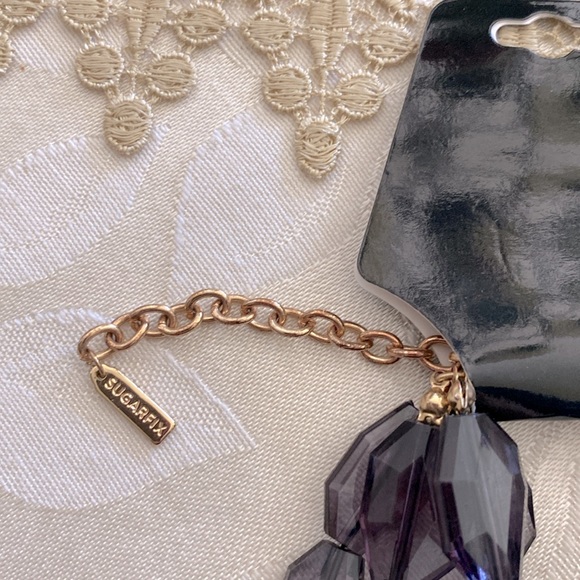 Pearl Luster plated glass clear bead 4 strands polygon gray 14-16-18-22 long - Picture 5 of 12